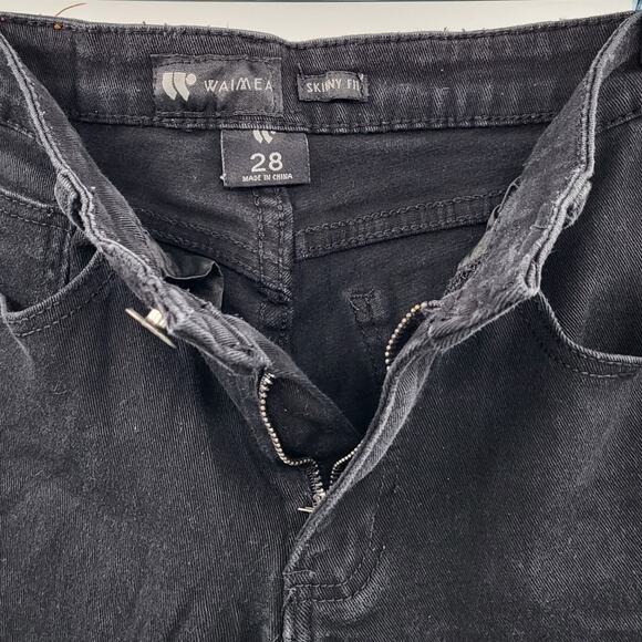 W by Waimea Black Skinny Fit Denim Jeans 5-Pockets Button Zip Fly Men Sz 28X32 - Picture 5 of 7